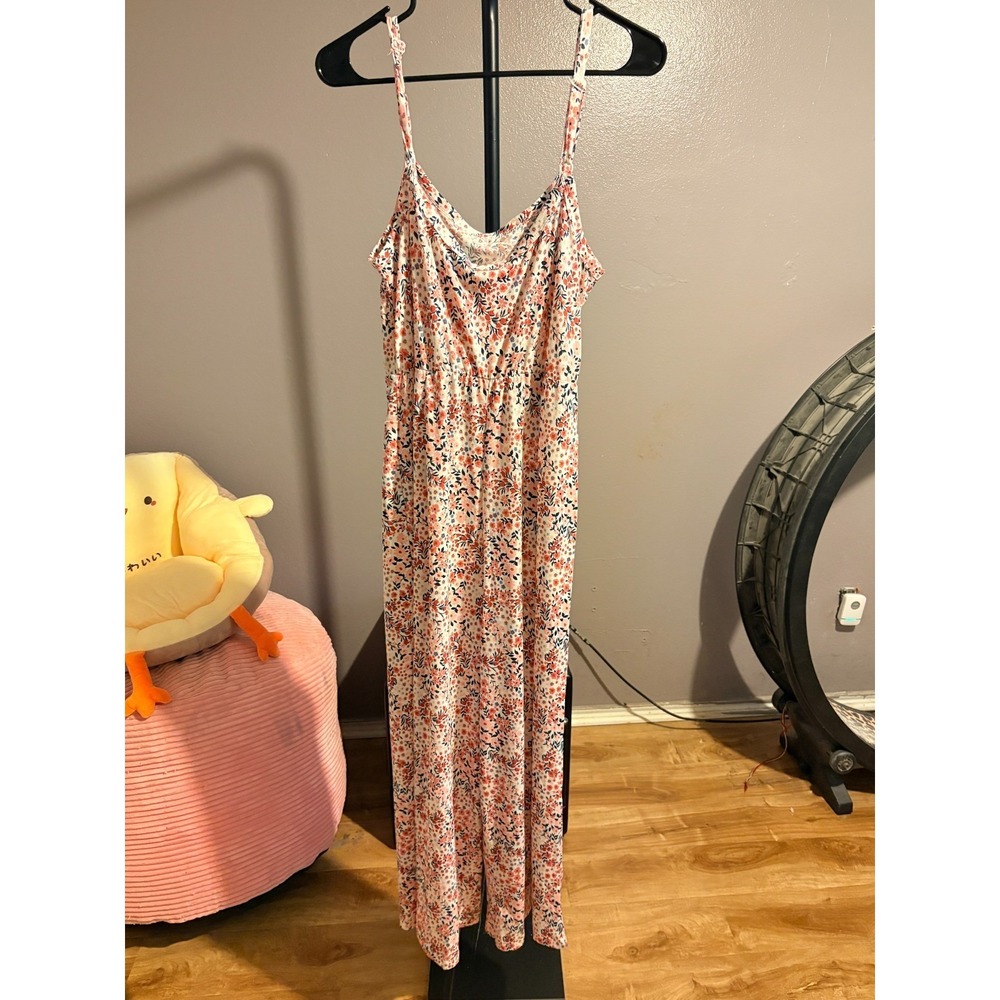 LuLaRoe Sleeveless, Floral Jumpsuit, with Pockets, Adj Straps, Sz XS - Picture 2 of 8